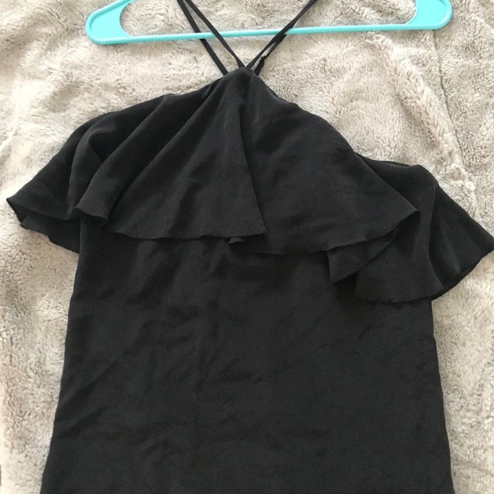 NWOT Chaser 100% Silk Ruffle Halter Cami Top XS